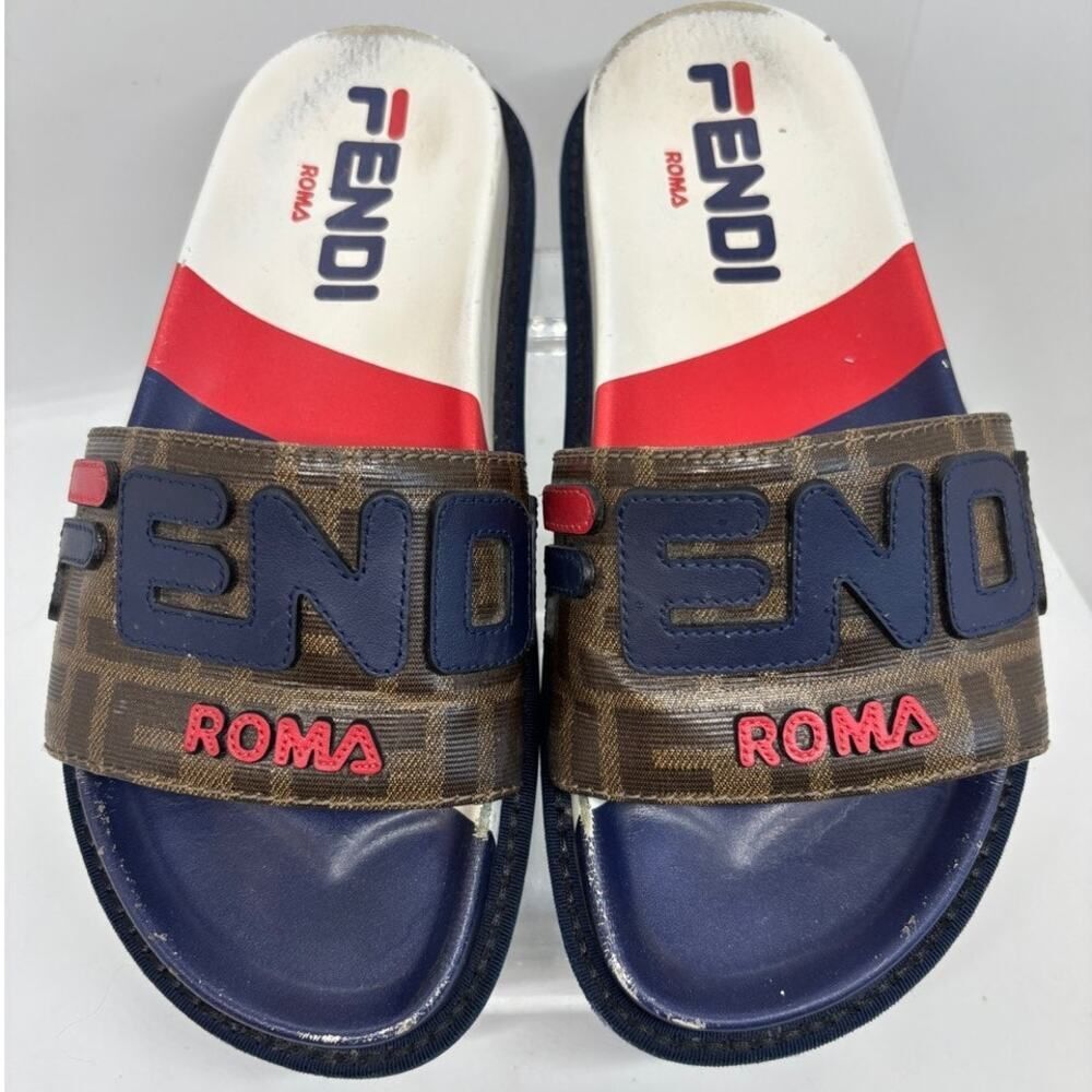 FENDI x FILA Collab Slides Made in ITALY Size 35 Normal Use Wear Unisex